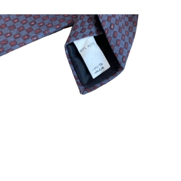 Oscar De La Renta Men's 100% Silk Geometric Pattern Necktie Blue Vintage - Picture 5 of 6